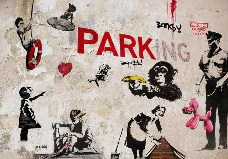 Fotomurale [Banksy] Graffiti Collage in Carta da parati Collezione Casa - Trebisacce, commercioVirtuoso.it