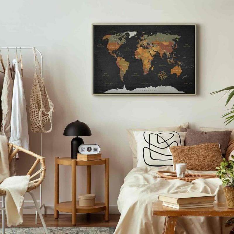Quadro World Map: Secrets of the Earth in Mappe Collezione Casa - Trebisacce, commercioVirtuoso.it