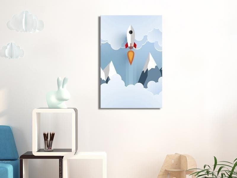 Quadro Rocket in the Clouds (1 Part) Vertical in Poster e stampe Collezione Casa - Trebisacce, commercioVirtuoso.it