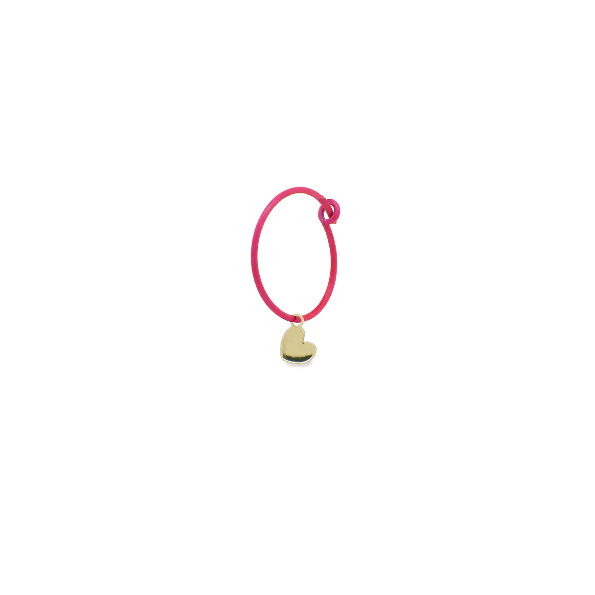 Rue des Mille - MONO ORECCHINO CUORE HOOP FUCSIA FLUO ORO18KT in Orecchini Alba Gioielli - Casoria, commercioVirtuoso.it
