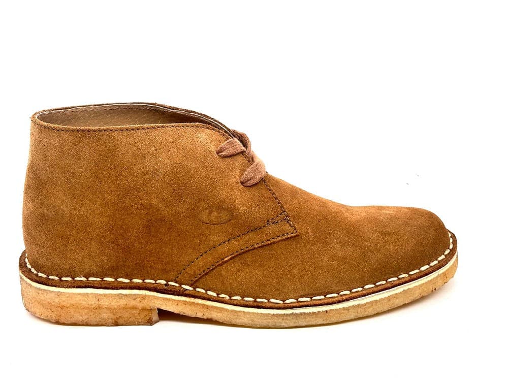 Polacchini donna camoscio marrone cuoio fondo para stile chukka - 5