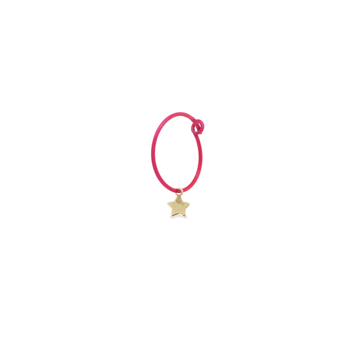 Rue des Mille - MONO ORECCHINO STELLA HOOP FUCSIA FLUO ORO18KT in Orecchini Alba Gioielli - Casoria, commercioVirtuoso.it
