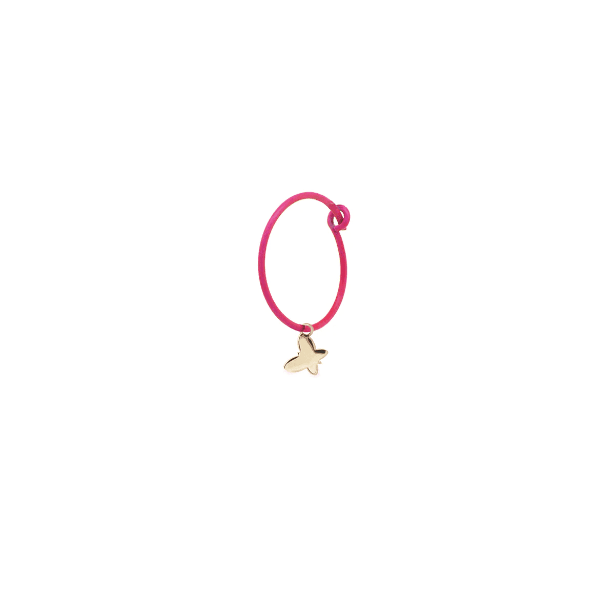 Rue des Mille - MONO ORECCHINO FARFALLA HOOP FUCSIA FLUO ORO18KT in Orecchini Alba Gioielli - Casoria, commercioVirtuoso.it