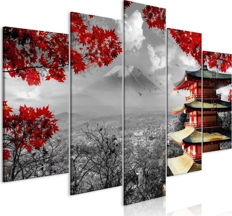 Quadro Japanese Adventure (5 Parts) Wide in Cavalletti Collezione Casa - Trebisacce, commercioVirtuoso.it