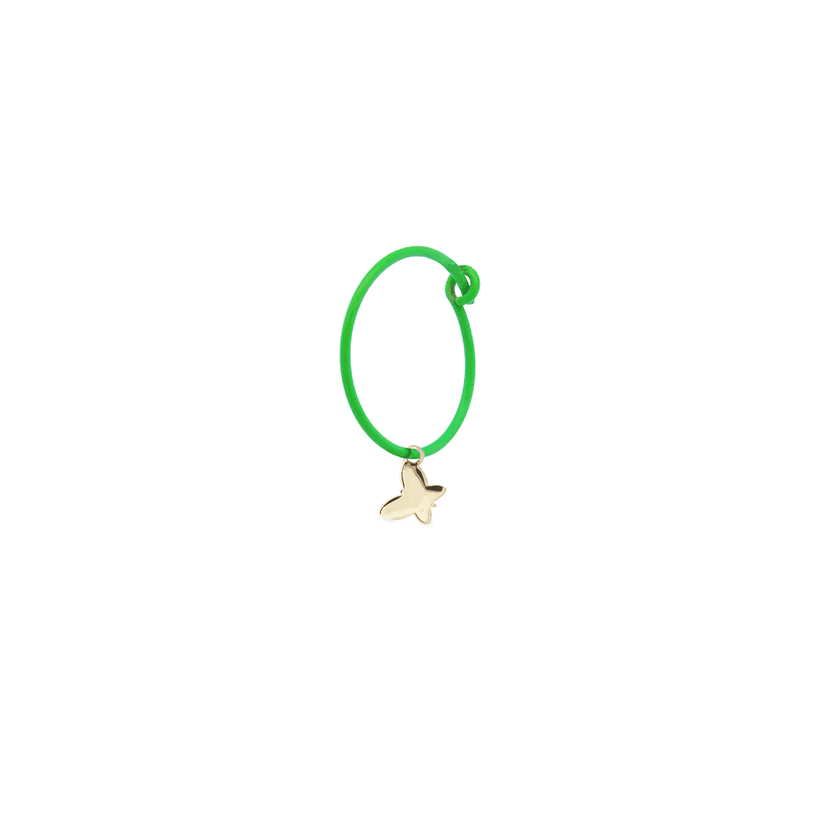Rue des Mille - MONO ORECCHINO FARFALLA HOOP VERDE FLUO ORO18KT in Orecchini Alba Gioielli - Casoria, commercioVirtuoso.it