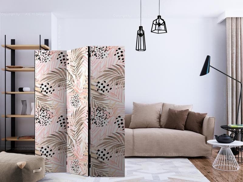 Paravento Pink Palm Leaves [divisori da interno] in Paraventi Collezione Casa - Trebisacce, commercioVirtuoso.it