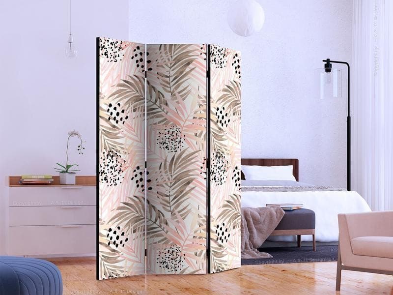 Paravento Pink Palm Leaves [divisori da interno] in Paraventi Collezione Casa - Trebisacce, commercioVirtuoso.it