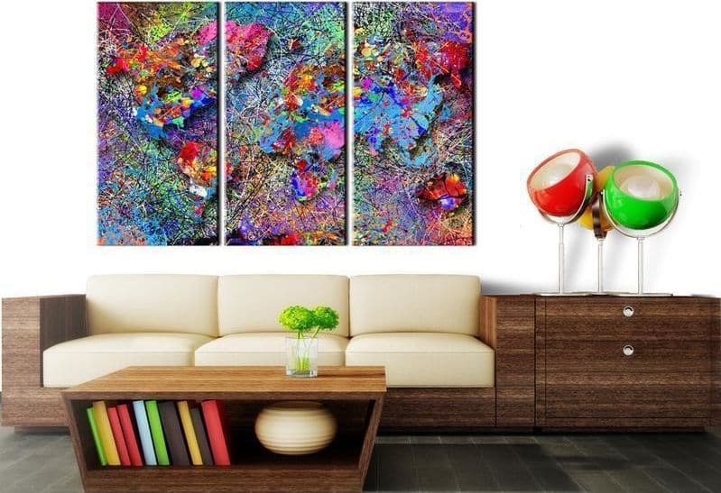 Quadro World Map Colourful Whirl in Poster e stampe Collezione Casa - Trebisacce, commercioVirtuoso.it