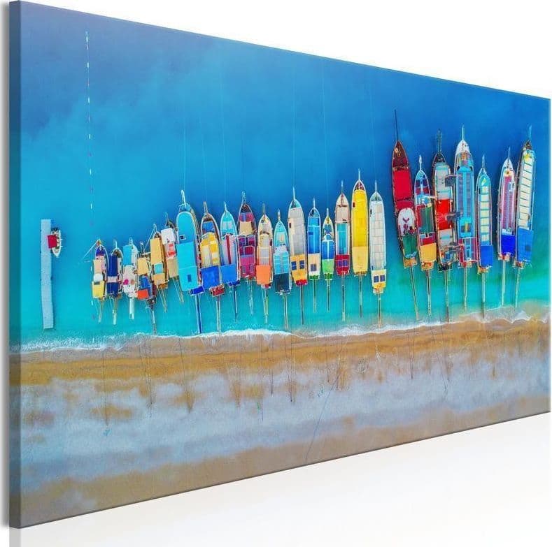 Quadro Colourful Boats (1 Part) Narrow in Poster e stampe Collezione Casa - Trebisacce, commercioVirtuoso.it