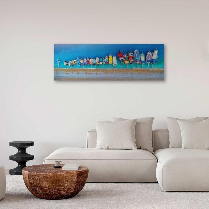 Quadro Colourful Boats (1 Part) Narrow in Poster e stampe Collezione Casa - Trebisacce, commercioVirtuoso.it