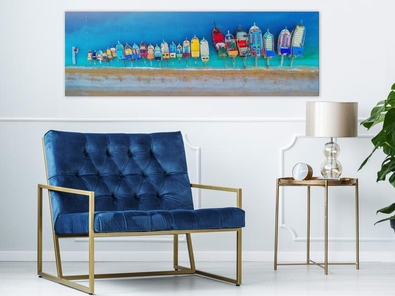 Quadro Colourful Boats (1 Part) Narrow in Poster e stampe Collezione Casa - Trebisacce, commercioVirtuoso.it