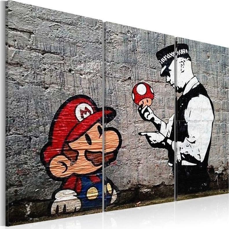 Quadro Super Mario Mushroom Cop by Banksy