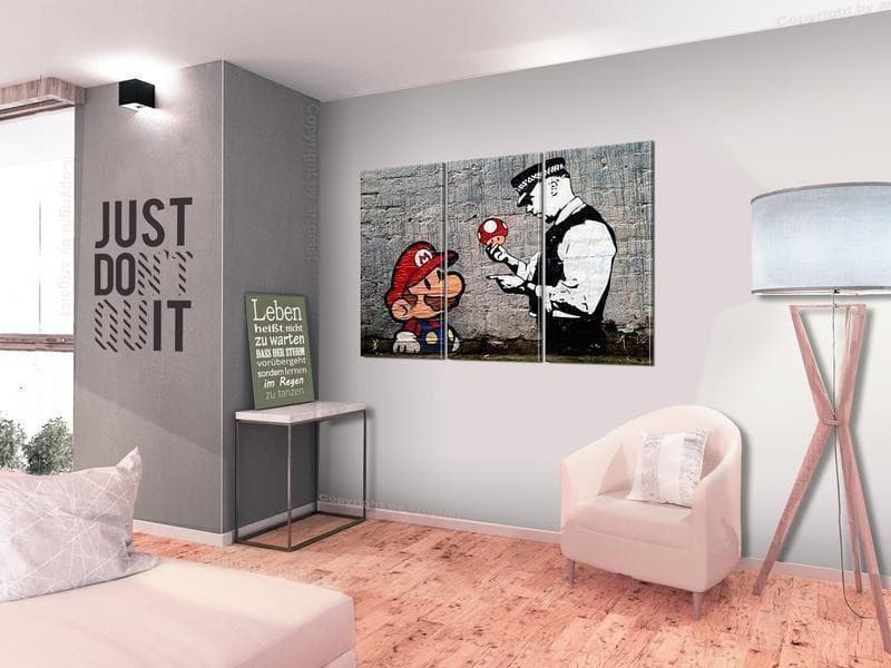 Quadro Super Mario Mushroom Cop by Banksy in Dipinti Collezione Casa - Trebisacce, commercioVirtuoso.it