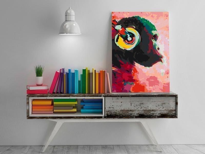 Quadro fai da te Scimmia con le cuffie in Dipingere con i numeri Collezione Casa - Trebisacce, commercioVirtuoso.it