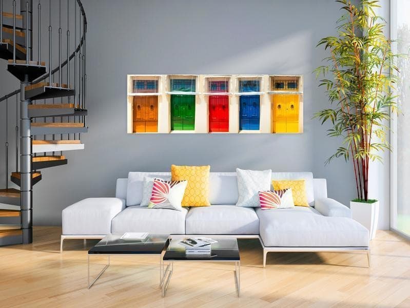 Quadro Colourful Doors in Poster e stampe Collezione Casa - Trebisacce, commercioVirtuoso.it