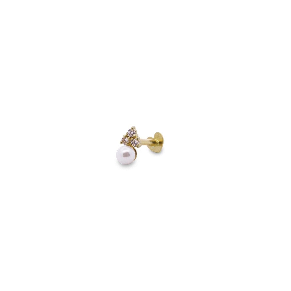Rue des Mille - PIERCING HELIX TRIANGOLO PERLA E DIAMANTI LAB GROWN ORO18KT in Piercing a bottone Alba Gioielli - Casoria, commercioVirtuoso.it