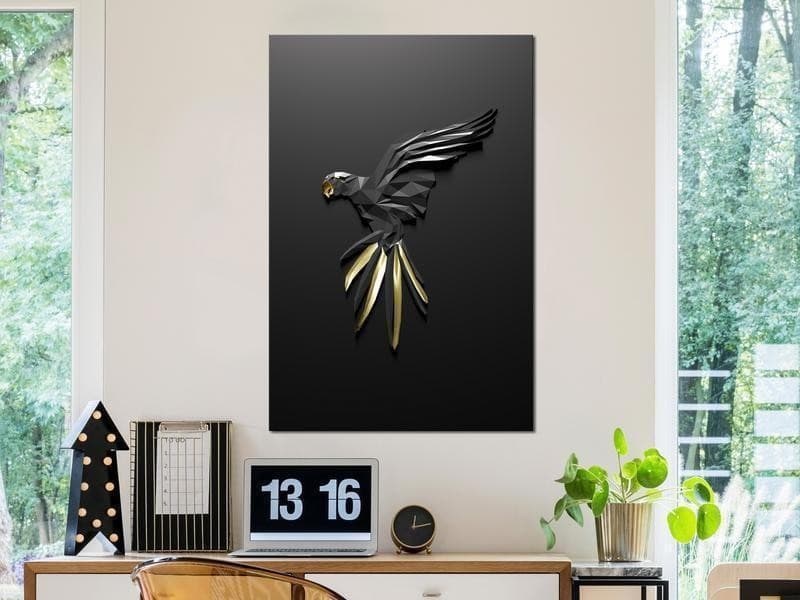Quadro Black Parrot (1 Part) Vertical in Poster e stampe Collezione Casa - Trebisacce, commercioVirtuoso.it