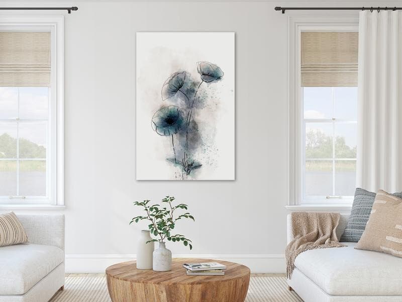 Quadro Blue Poppies (1 Part) Vertical in Poster e stampe Collezione Casa - Trebisacce, commercioVirtuoso.it