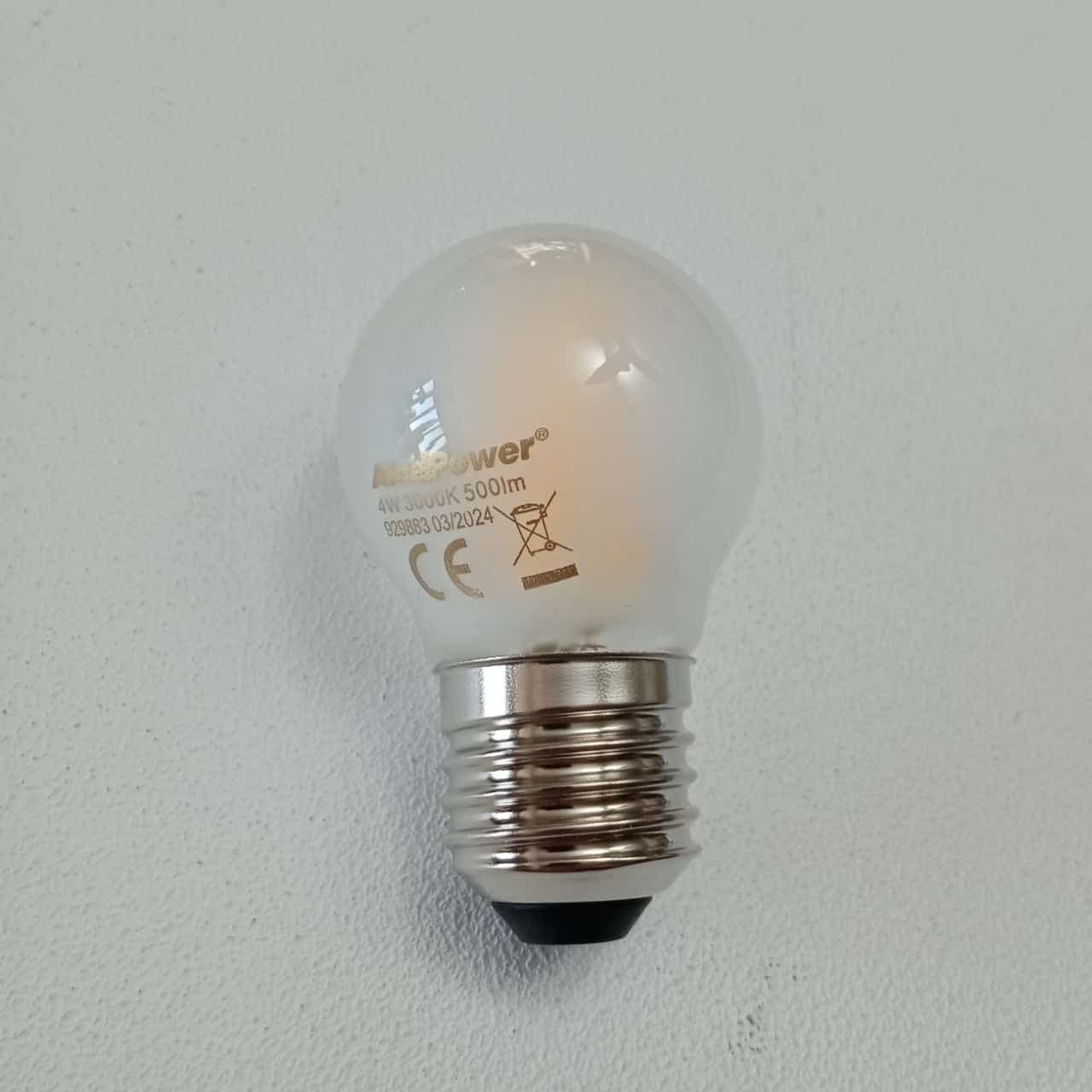 Alca Power G45 4W 220V 500LM 4000K E27 lampada classica a led vetro frost in Lampadine a LED Aloiserw.com - Altomonte, commercioVirtuoso.it