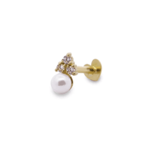Rue des Mille - PIERCING HELIX TRIANGOLO PERLA E DIAMANTI LAB GROWN ORO18KT in Piercing a bottone Alba Gioielli - Casoria, commercioVirtuoso.it