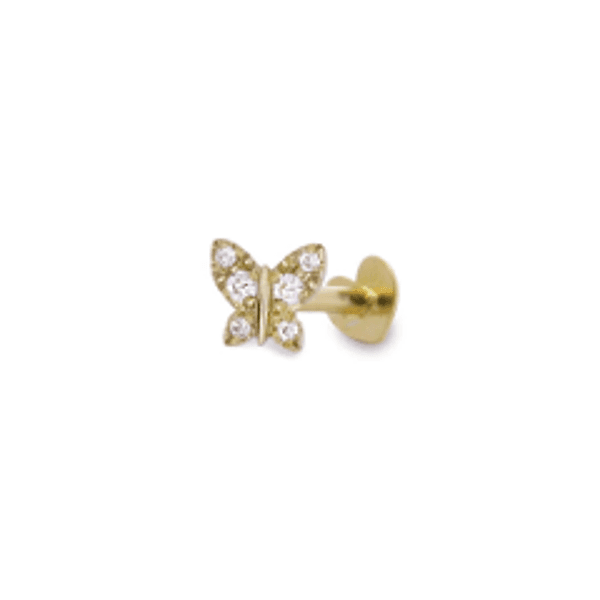 Rue des Mille - PIERCING HELIX FARFALLA E DIAMANTI LAB GROWN ORO18KT in Piercing a bottone Alba Gioielli - Casoria, commercioVirtuoso.it