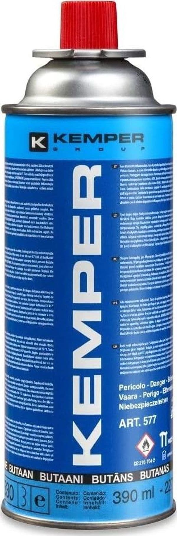 Kemper bomboletta gas 227gr / 380ml con valvola di sicurezza per lume riscaldatori cucine fornelli