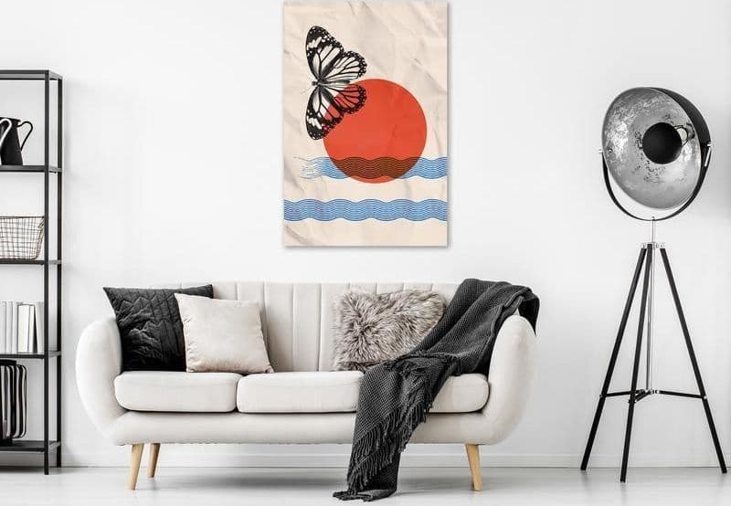 Quadro Butterfly and Sunrise (1 Part) Vertical in Poster e stampe Collezione Casa - Trebisacce, commercioVirtuoso.it