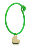 Rue des Mille - MONO ORECCHINO CUORE HOOP VERDE FLUO ORO18KT in Orecchini Alba Gioielli - Casoria, commercioVirtuoso.it