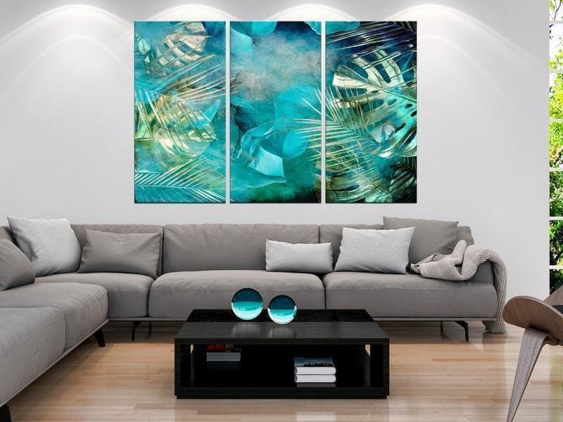 Quadro Turquoise and Gold (3 Parts) in Poster e stampe Collezione Casa - Trebisacce, commercioVirtuoso.it