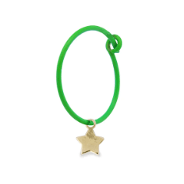 Rue des Mille - MONO ORECCHINO STELLA HOOP VERDE FLUO ORO18KT in Orecchini Alba Gioielli - Casoria, commercioVirtuoso.it