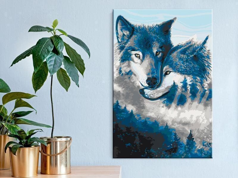 Quadro fai da te Wolves in Love in Dipingere con i numeri Collezione Casa - Trebisacce, commercioVirtuoso.it