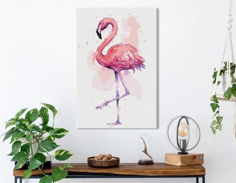 Quadro fai da te Friendly Flamingo in Dipingere con i numeri Collezione Casa - Trebisacce, commercioVirtuoso.it