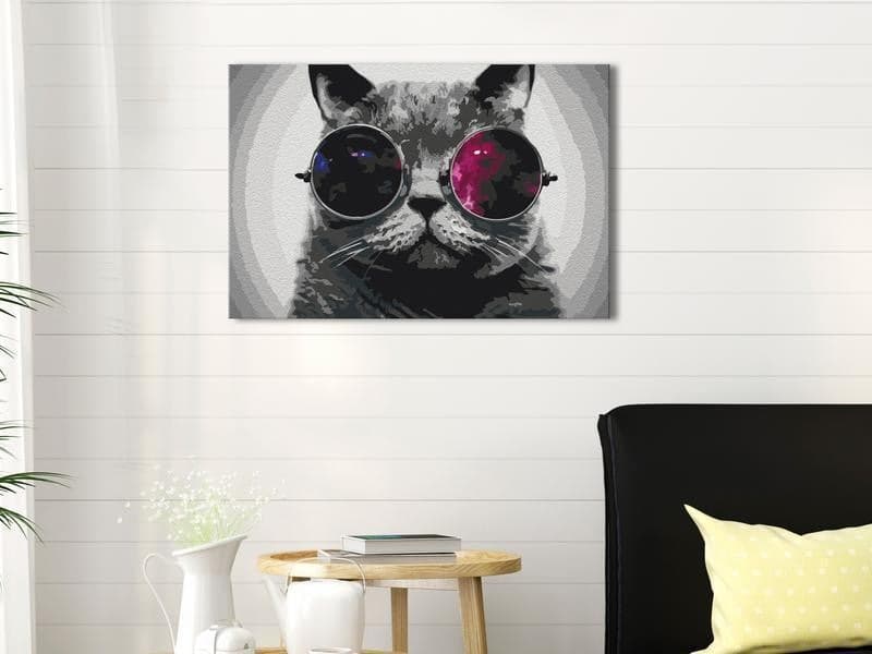 Quadro fai da te Cat With Glasses in Kit per pittura diamante Collezione Casa - Trebisacce, commercioVirtuoso.it