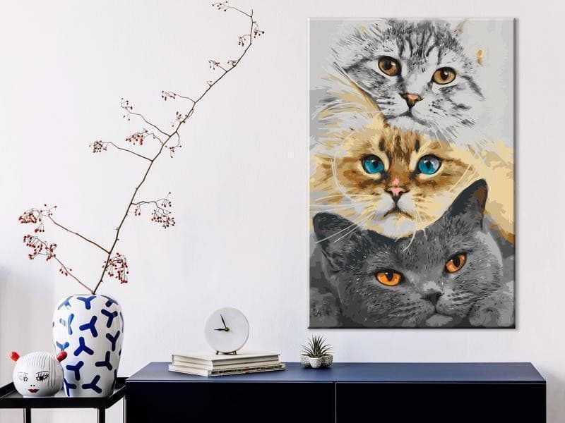 Quadro fai da te Cat's Trio in Dipingere con i numeri Collezione Casa - Trebisacce, commercioVirtuoso.it