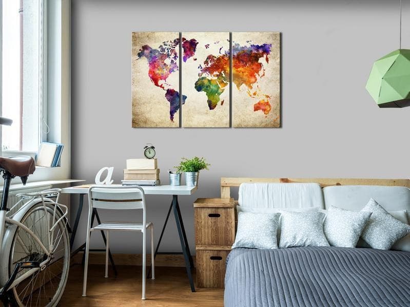 Quadri di sughero Corkboard Map in Watercolor in Bacheche Collezione Casa - Trebisacce, commercioVirtuoso.it