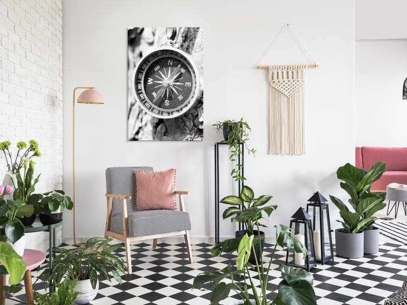 Quadro Black and White Compass (1 Part) Vertical in Poster e stampe Collezione Casa - Trebisacce, commercioVirtuoso.it