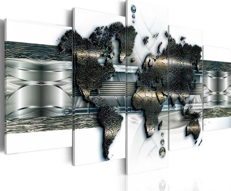Quadro Mappa di mondo di metallo in Sculture a parete Collezione Casa - Trebisacce, commercioVirtuoso.it