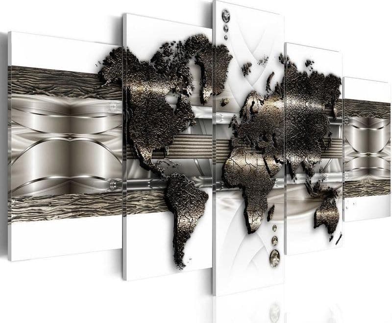 Quadro Mappa di mondo di metallo II