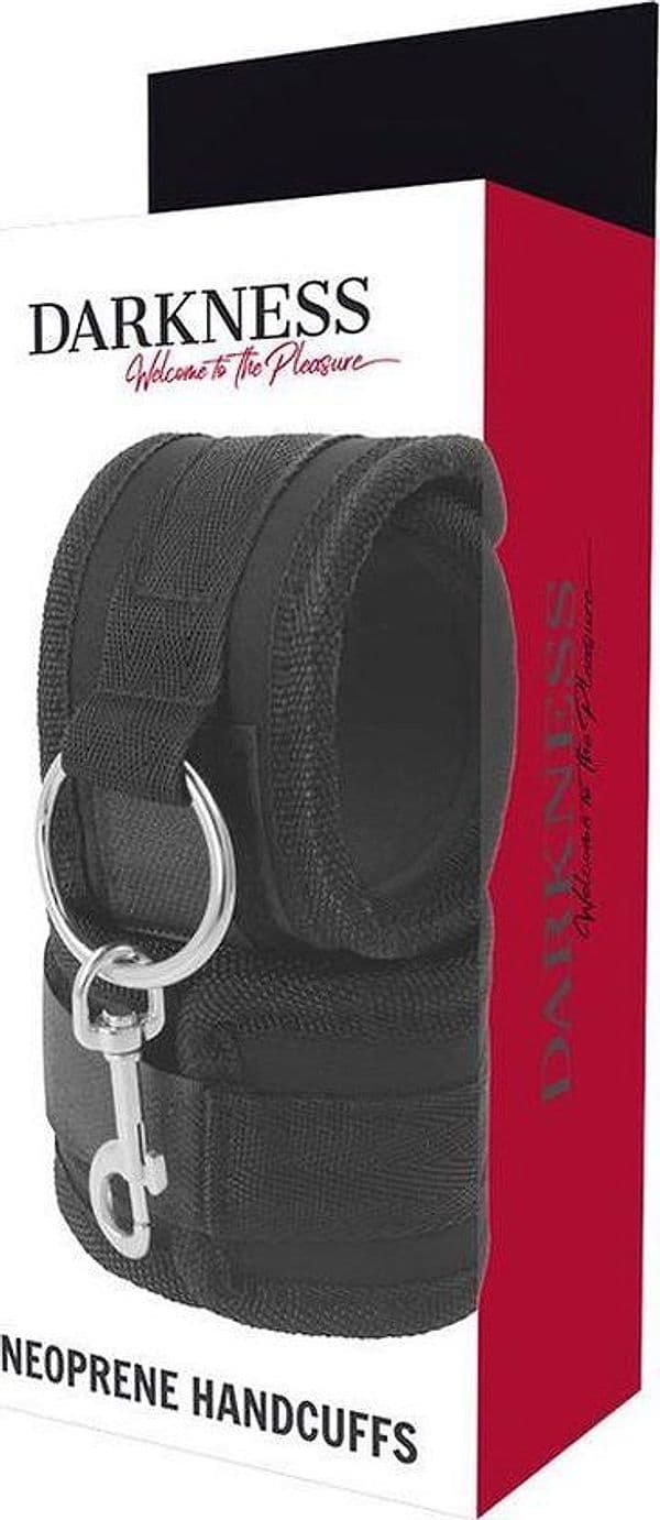 Manette bondage in neoprene Darkness nero regolabili fetish bdsm in prodotto Erosdom - Palmi, commercioVirtuoso.it