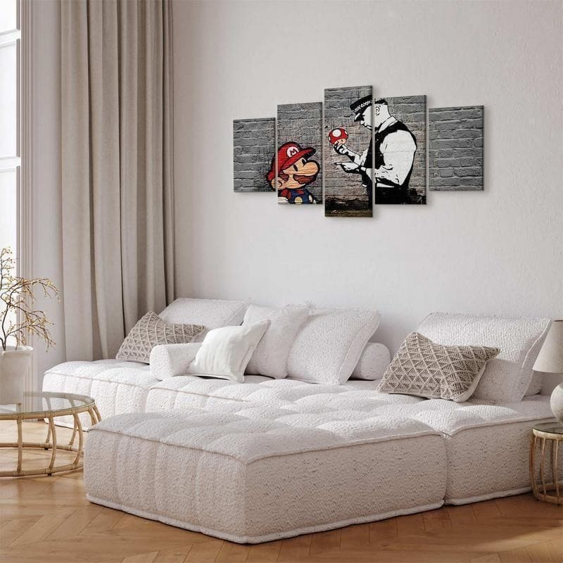 Quadro Super Mario Mushroom Cop (Banksy) in Dipinti Collezione Casa - Trebisacce, commercioVirtuoso.it