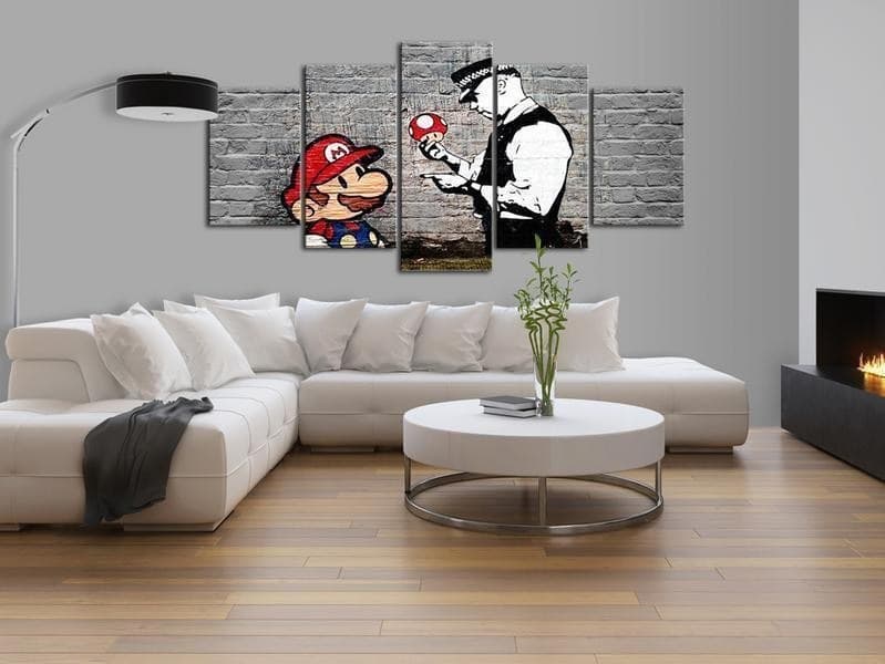 Quadro Super Mario Mushroom Cop (Banksy) in Dipinti Collezione Casa - Trebisacce, commercioVirtuoso.it