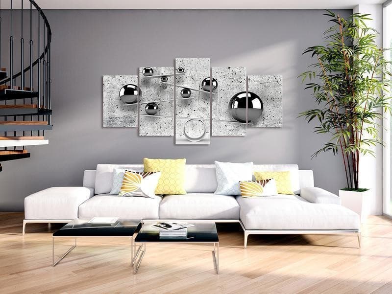 Quadro Balls and Concrete (5 Parts) Wide in Poster e stampe Collezione Casa - Trebisacce, commercioVirtuoso.it