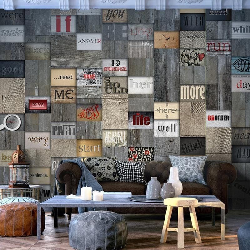 Fotomurale Incisione su legno in Carta da parati Collezione Casa - Trebisacce, commercioVirtuoso.it