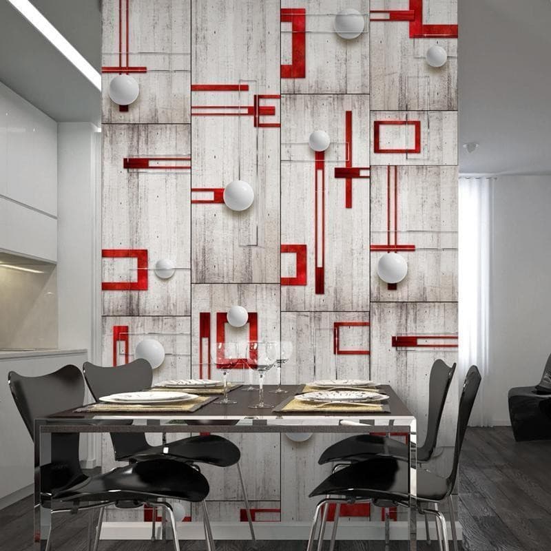 Fotomurale Concrete, red frames and white knobs in Carta da parati Collezione Casa - Trebisacce, commercioVirtuoso.it