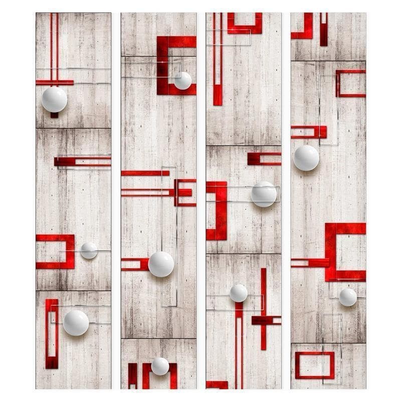 Fotomurale Concrete, red frames and white knobs in Carta da parati Collezione Casa - Trebisacce, commercioVirtuoso.it