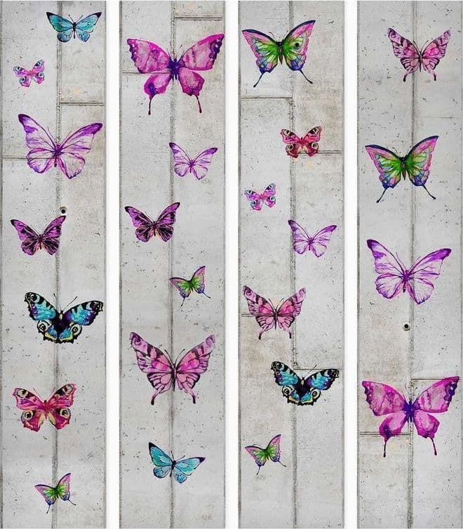 Fotomurale Butterflies and Concrete in Carta da parati Collezione Casa - Trebisacce, commercioVirtuoso.it