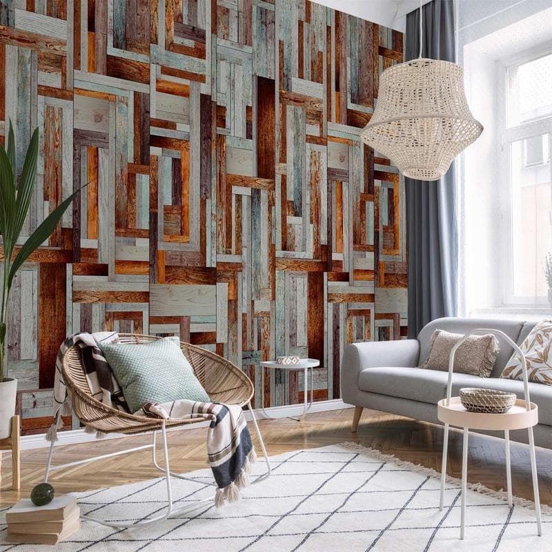 Fotomurale Labirinto di tavole di legno in Carta da parati Collezione Casa - Trebisacce, commercioVirtuoso.it