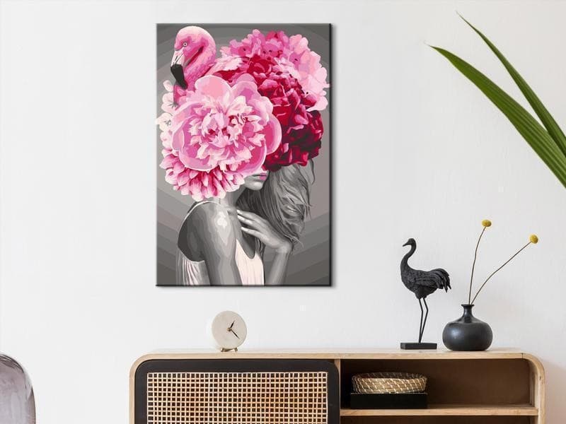Quadro fai da te Flamingo Girl in Dipingere con i numeri Collezione Casa - Trebisacce, commercioVirtuoso.it
