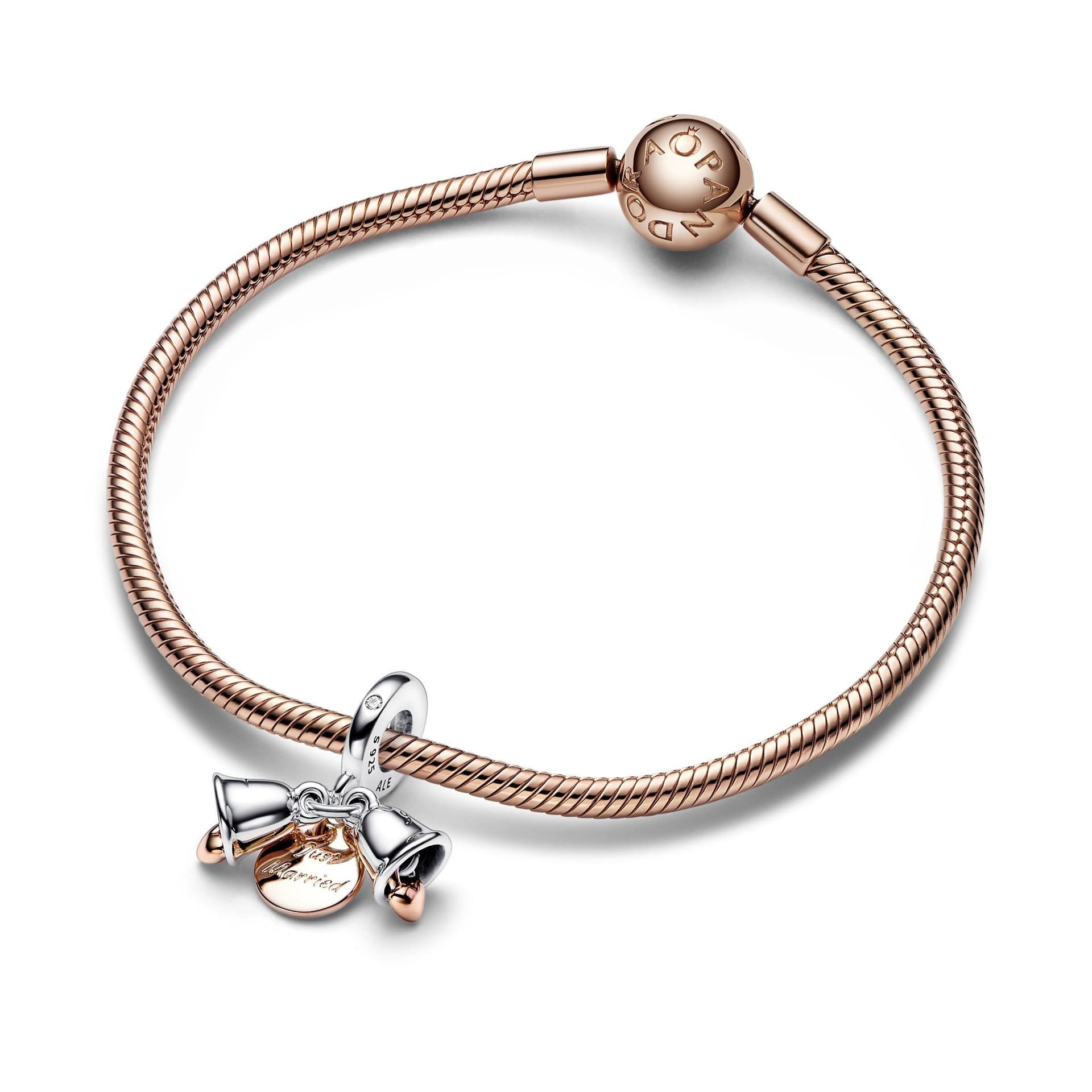 Pandora - Charm Pendente Campane Nuziali "Just Married" in Bead Charm Alba Gioielli - Casoria, commercioVirtuoso.it