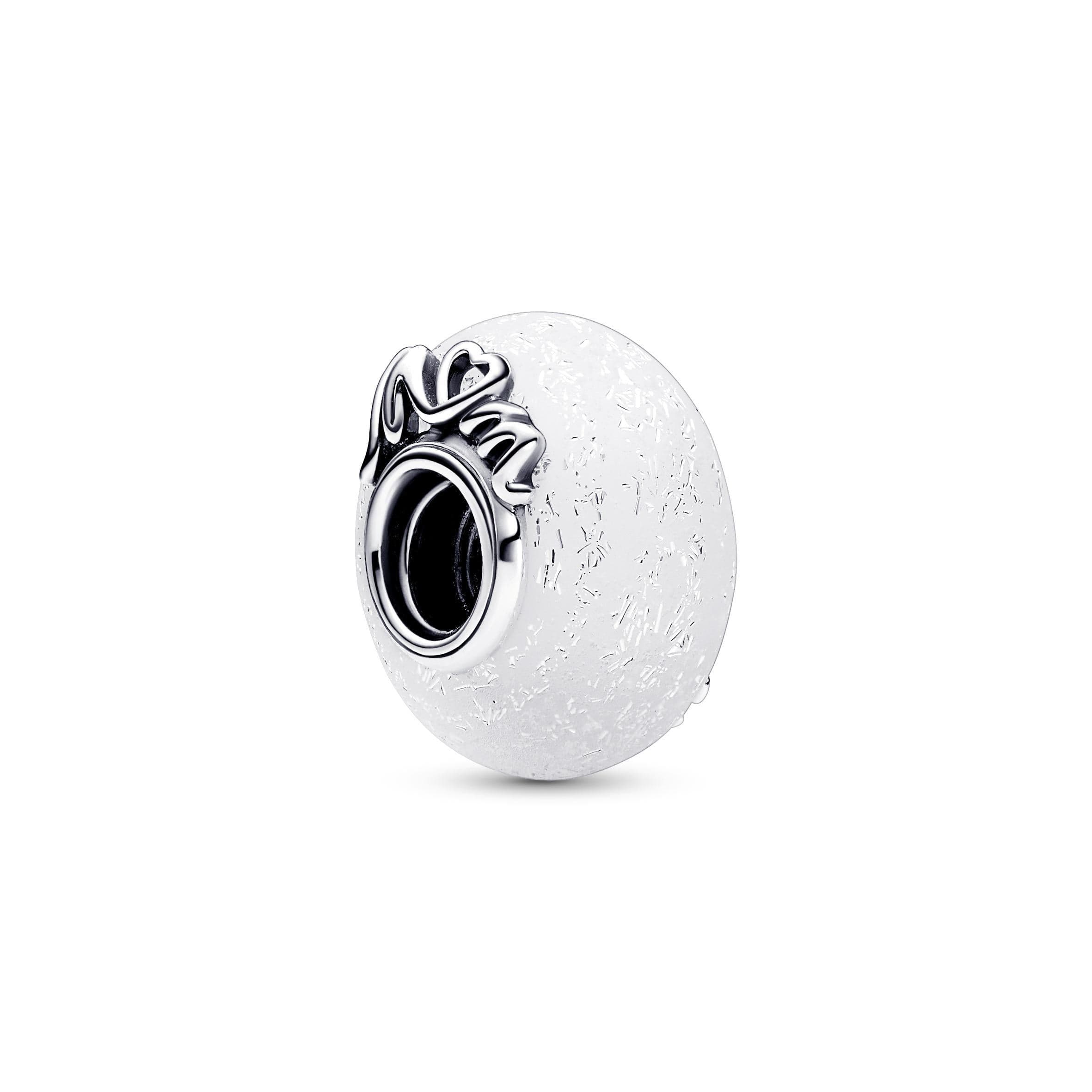 Pandora - Charm Vetro di Murano Bianco Mom e Love